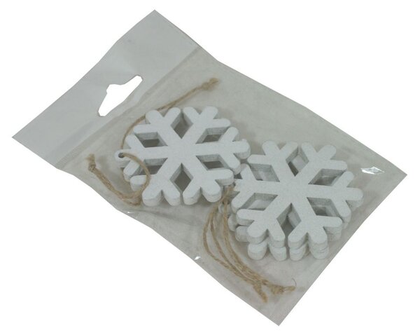 Dekorace závěsné vločky 6 cm - 4 ks 3001386