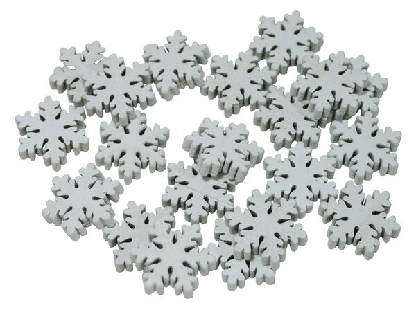 Dekorace vločky bílé 2,5cm/20ks 3001901