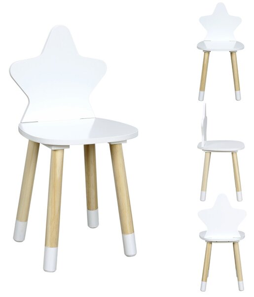 Atmosphera Dětská dřevěná židle bílá Star 28x28x54cm