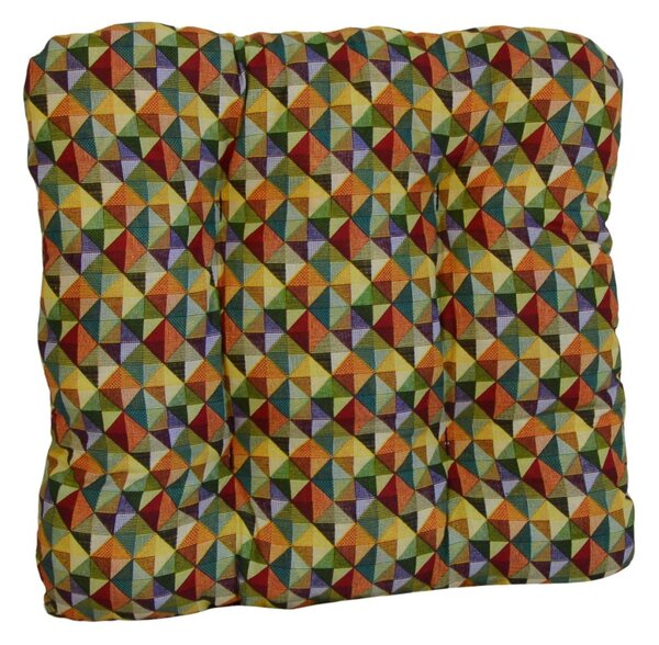 Podsedák na židli foukaný se šňůrkou - 40 x 40 - barevná mozaika - sada 4 ks