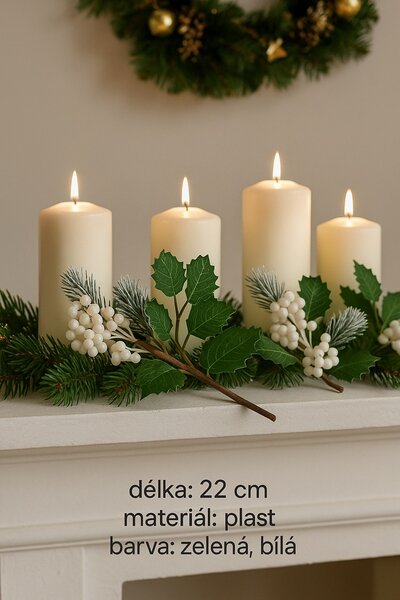Větvička bílozelená 22cm 3000973