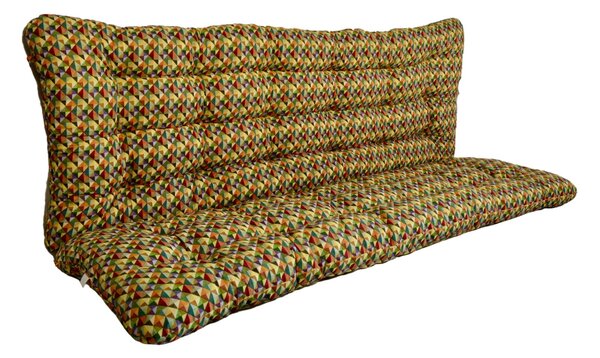 Polstr a opěrka na zahradní houpačku - 160 cm - barevná mozaika