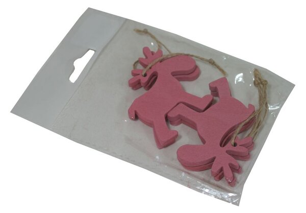 Dekorace závěsní sobíci 6 cm - 4 ks 3001411