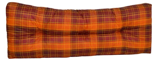 Polstr na paletový nábytek - 120 x 40 cm - oranžovočervená kostka