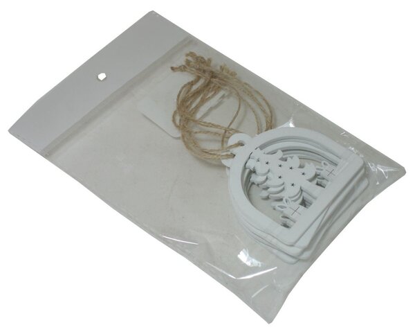 Dekorace závěsná ozdoby bílé 6ks 7 cm 3001373