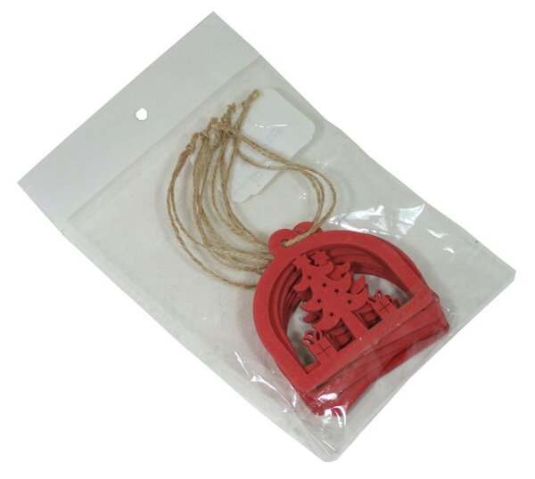 Dekorace závěsná ozdoby červené 6ks 7 cm 3001374