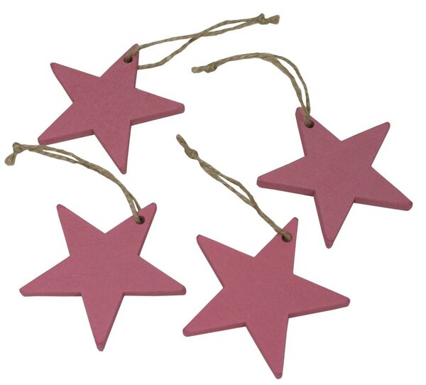 Dekorace závěsné hvězdy 6 cm - 4 ks 3001413