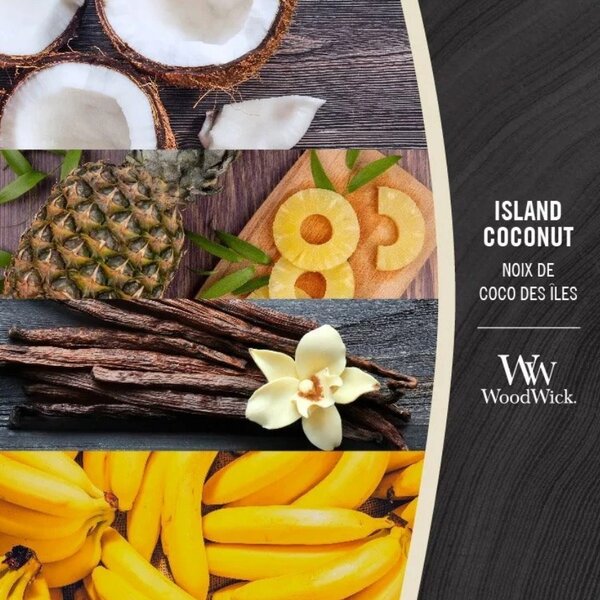 WoodWick Malá vonná svíčka WoodWick, Island Coconut