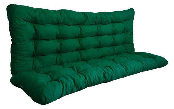 Polstr a opěrka na zahradní houpačku - 130 cm - tmavě zelená
