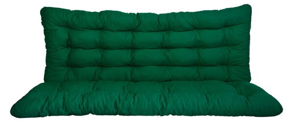 Polstr a opěrka na zahradní houpačku - 130 cm - tmavě zelená