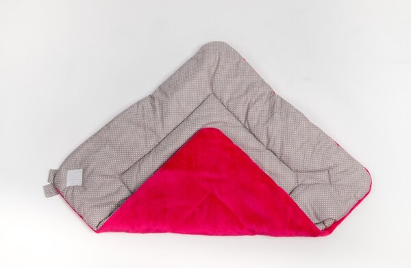 Zavinovačka s mašlí - fleece - růžová - šedý puntík