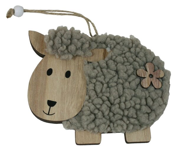 Závěsná ovečka s kytkou 12cm 4000143