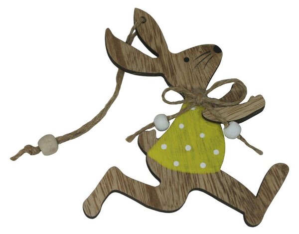 Závěsná dekorace zajíc žlutý 11cm 4000139