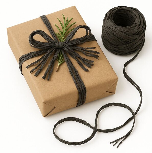 Papírová stuha vázací 40 m - Raffia šedá 7002371