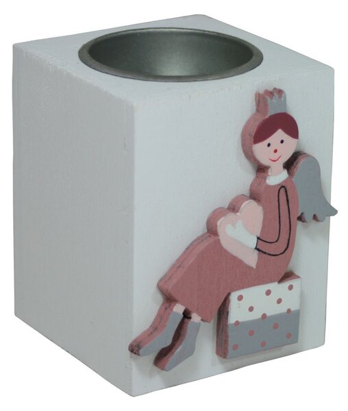Svícen dřevěný s vílou 7cm 9305287