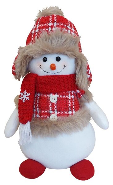 Sněhulák v károvaném kabátě 30cm 3000111