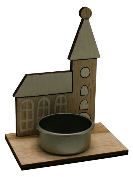 Svícen kostelík 11cm přírodní 9305203