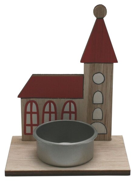 Svícen kostelík červený 11cm 9305209
