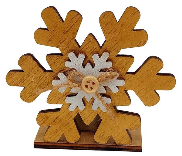 Svícen vločka zlatý 8cm 9305217