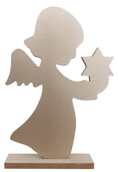 Dekorace anděl s hvězdou zlatý glitr 23 cm 2009252