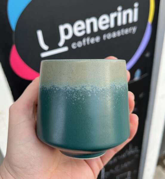 Penerini coffee Keramický šálek - Tea cup - Green and Cream 220 ml