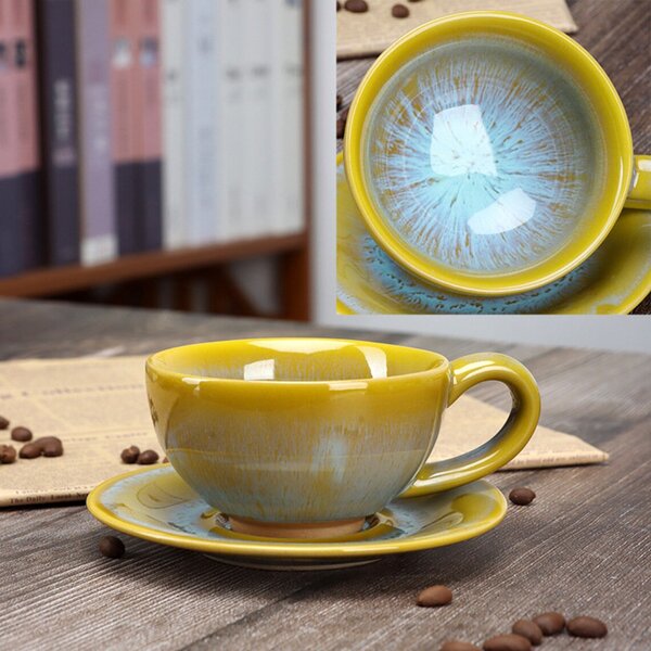 Penerini coffee SET - Keramický šálek s podšálkem Yellow