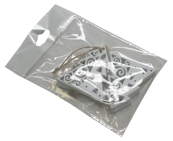 Dekorace závěsná stromky bílé 6 cm - 4 ks 3001311