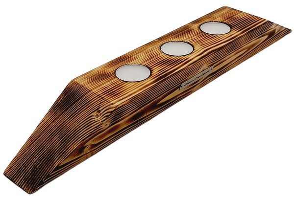 Dekorace Dřevo výrobky Dřevěný svícen zkosený na čajové svíčky - 49 x 8 x 6 cm