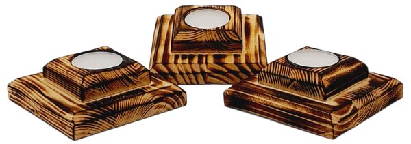 Dekorace Dřevo výrobky Dřevěný set 3 kalíšků na čajové svíčky 9/PRO