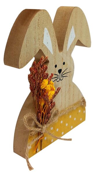 Zajíček s kytkou žlutý 13cm 4000093