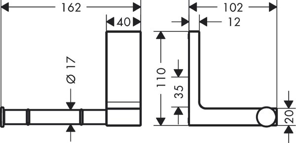 Axor Universal Rectangular držák na toaletní papír chrom 42656000