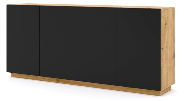 BIM Komoda Aura 4D dub artisan/černý mat
