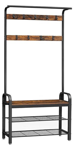 VASAGLE Předsíňový věšák s botníkem 84 x 183 x 34 cm