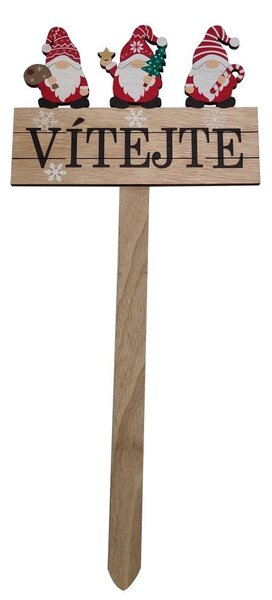 Dřevěný zápich skřítci Vítejte 51*23cm 3002003