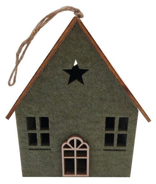 Závěsný domek svítící 12*11cm 3001159