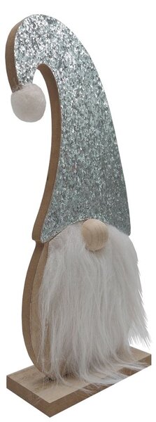 Skřítek dřevěný stříbrný 19cm 2009280
