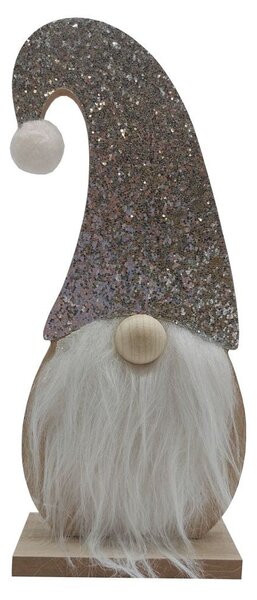 Skřítek dřevěný stříbrný 19cm 2009280