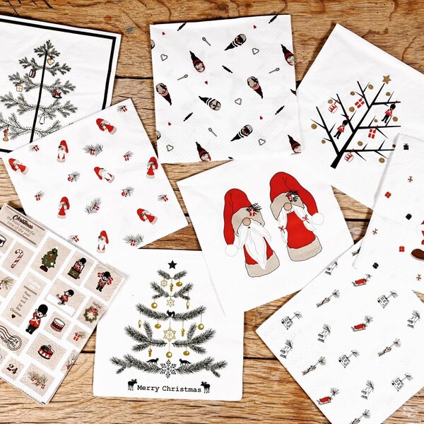 Vánoční papírové ubrousky Classic Christmas - 20 ks