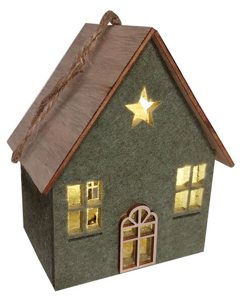 Závěsný domek svítící 12*11cm 3001159