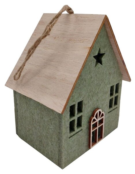 Závěsný domek svítící 12*11cm 3001159