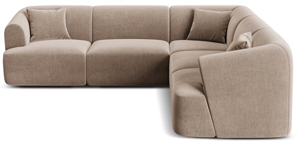 -25 % Dny MOMENTI– Cosmopolitan Design Béžová sametová rohová pohovka Campi 255 cm, levá/pravá
