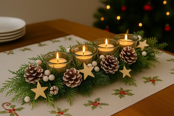 Adventní věnec jehličí 45cm 3001212A