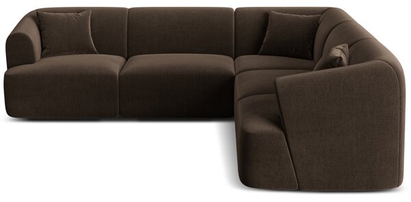 -25 % Dny MOMENTI– Cosmopolitan Design Tmavě hnědá sametová rohová pohovka Campi 255 cm, levá/pravá
