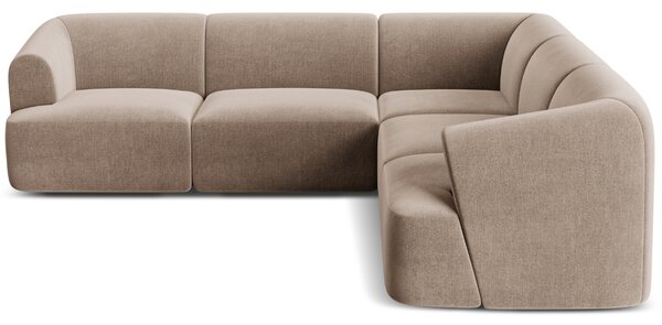 -25 % Dny MOMENTI– Cosmopolitan Design Béžová sametová rohová pohovka Campi 255 cm, levá/pravá