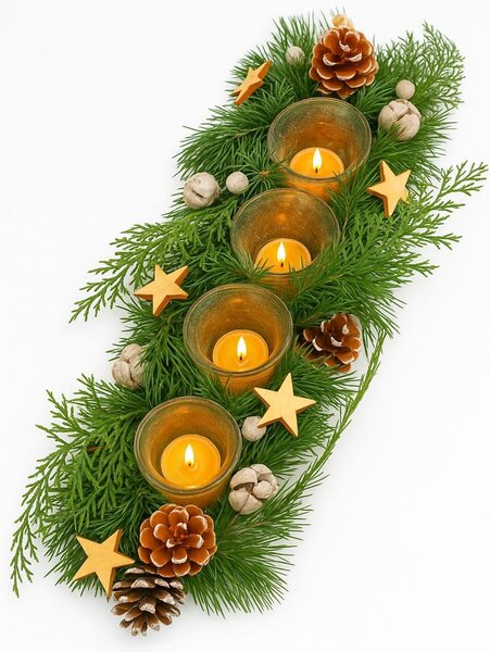 Adventní věnec jehličí 45cm 3001212A