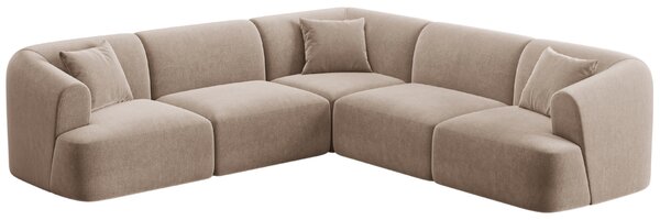 -25 % Dny MOMENTI– Cosmopolitan Design Béžová sametová rohová pohovka Campi 255 cm, levá/pravá