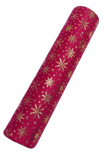 Běhoun sametový s vločkami červený 28cm x 3m 8701301D