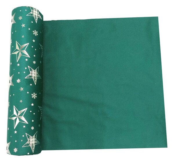 Běhoun sametový s hvězdami zelený 28cm x 3m 8701302A