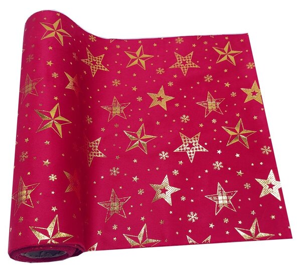 Běhoun sametový s hvězdami červený 28cm x 3m 8701302E