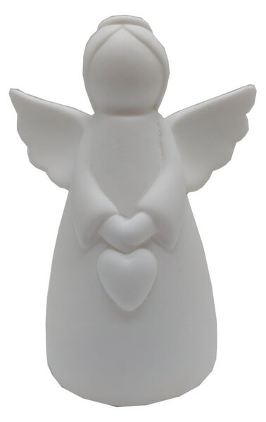 Porcelánový anděl bílý svítící LED 12,5cm 3130052B
